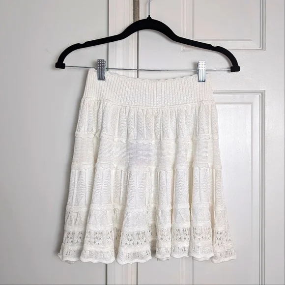 NWT LoveShackFancy Sandrea Skirt in White Rose | Women's Size Medium - Picture 5 of 11